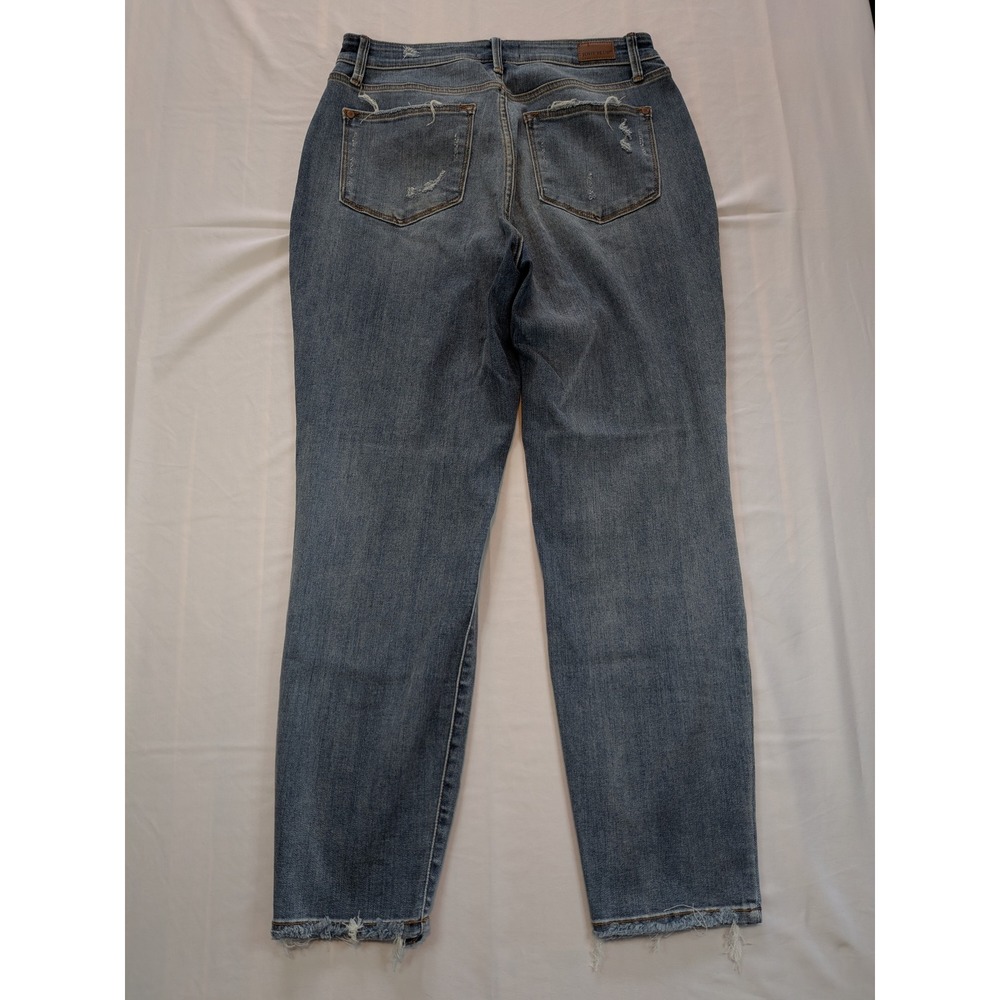 Judy Blue Distressed Boyfriend Fit Jeans Medium Wash Button Fly Size 7/28 - Picture 3 of 14